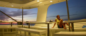 Upper deck, dining room on Somboon liveaboard at Similan island