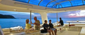 Upper deck, dining room on Somboon liveaboard at Similan island