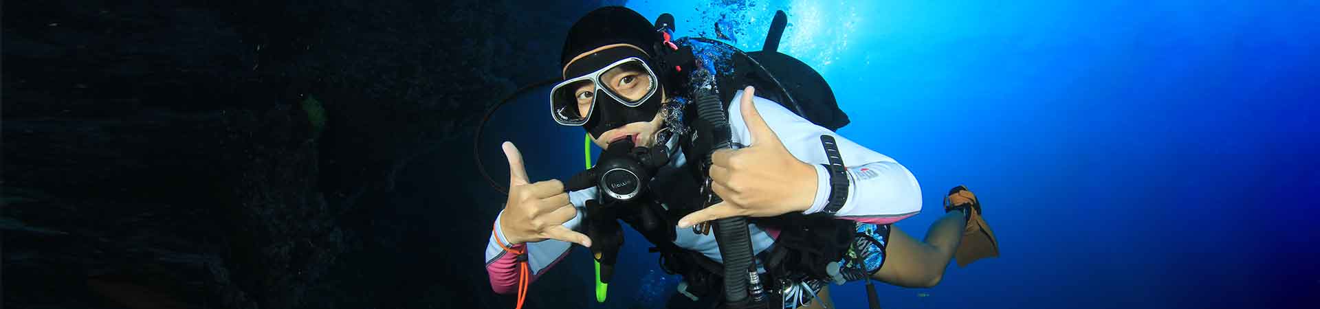 Diver underwater at Similan Island Thailand