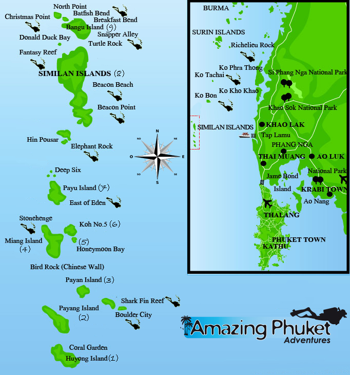 dive site map Similan