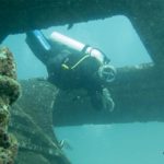 Diver in wreck Racha Yai